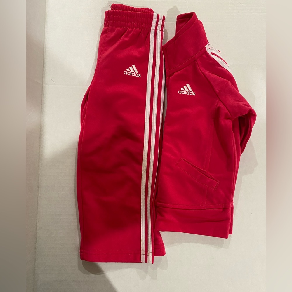 Adidas toddler girl dark pink track suit size 18 m - Picture 2 of 13